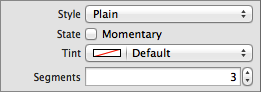 image: ../Art/uisegmentedcontrol_attributes_inspector_appearance_and_behavior.png